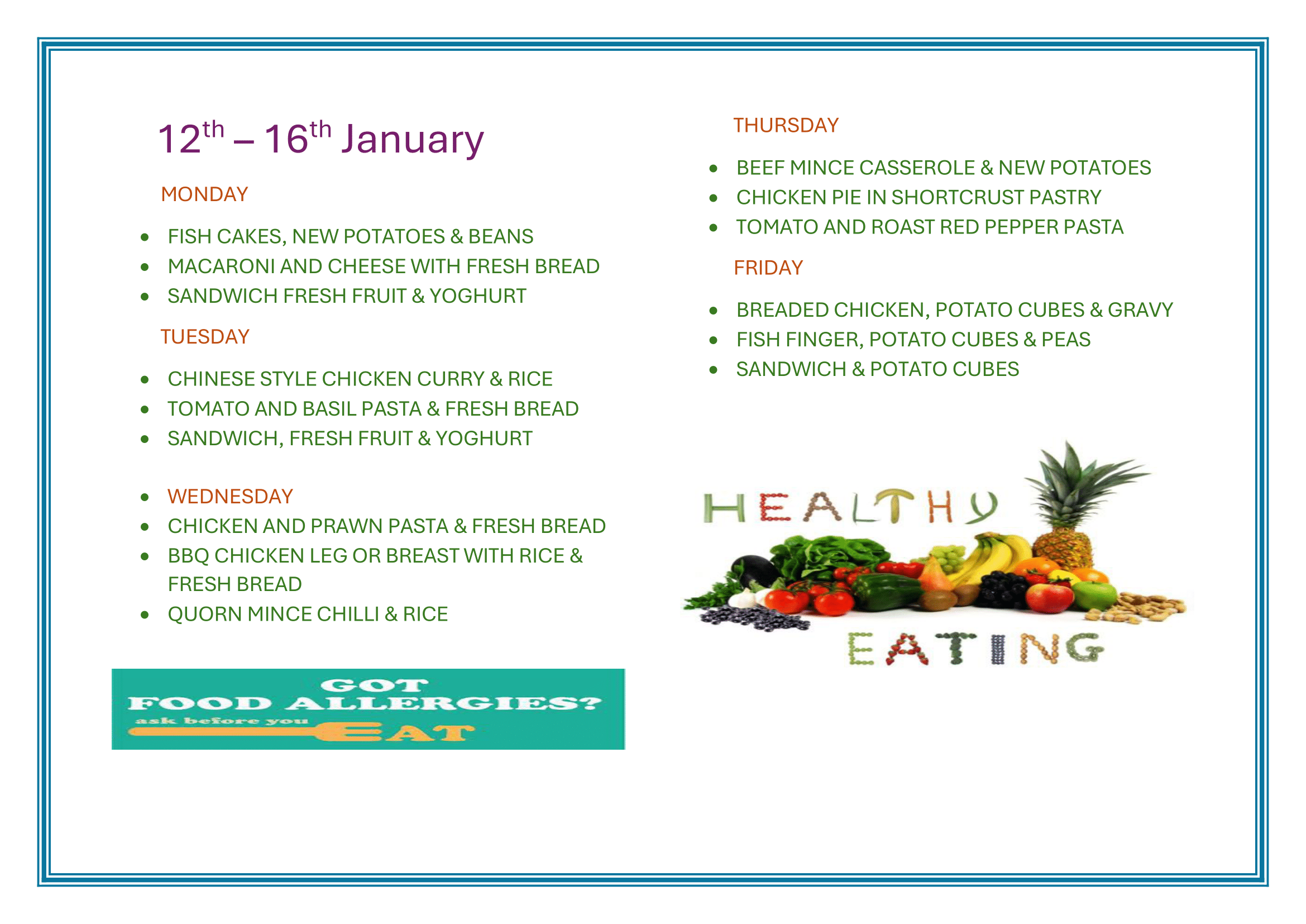 January menu 3