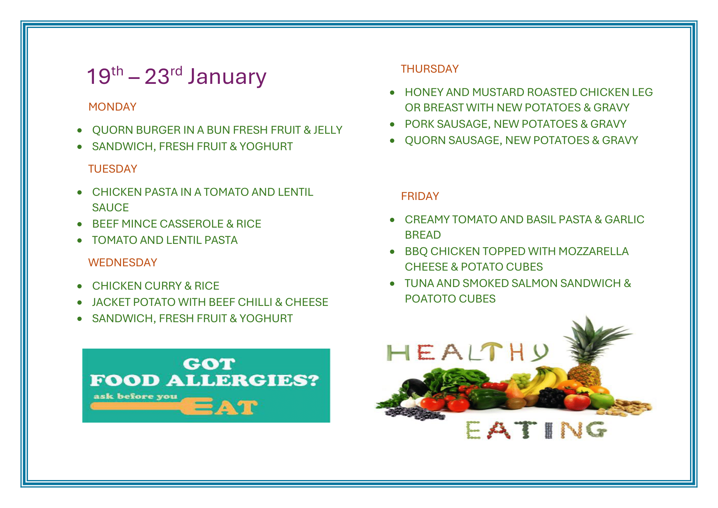 January menu 5