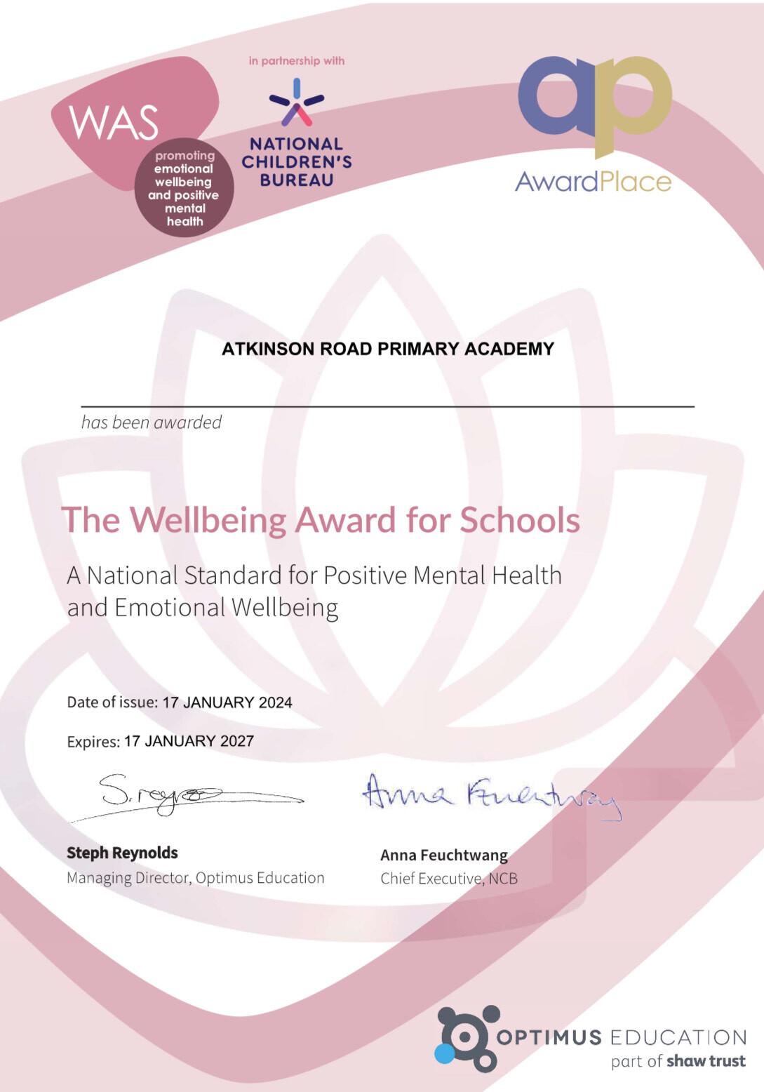 Wellbeing award